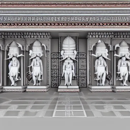 Prompt: 3d render of Indian Gods, Unreal engine, white background, 8k