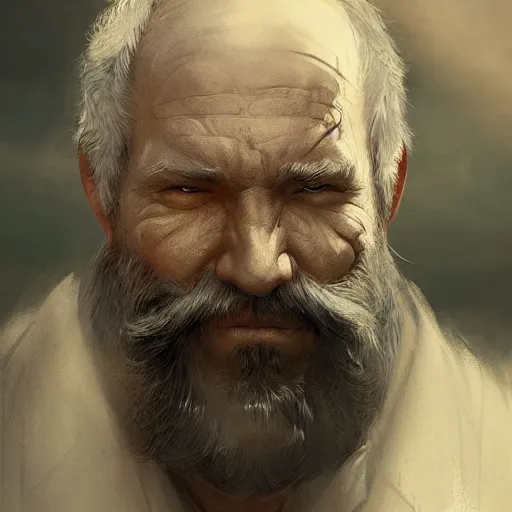 Prompt: ninja warrior, old, white beard, wrinkles, handsome, portrait, profile, intricate, detailed, volumetric lighting, scenery, digital painting, highly detailed, artstation, sharp focus, illustration, concept art, ruan jia, steve mccurry