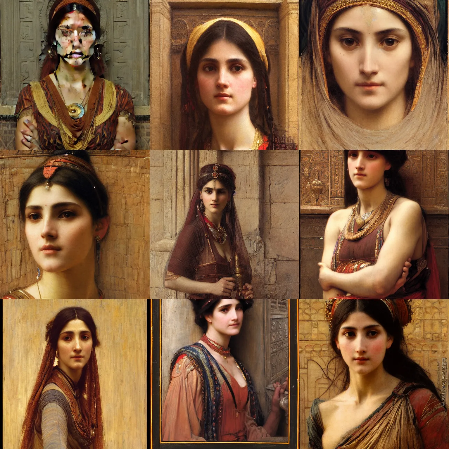 Prompt: orientalist portrait of a woman in a sandstone intricate portrait by john william waterhouse and Edwin Longsden Long and Theodore Ralli and Henryk Siemiradzki, very coherent symmetrical artwork. Cinematic, hyper realism, high detail 8k