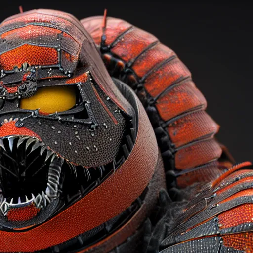 Prompt: a close - up of an armored samurai spider, japanese, 8 k, octane render, detailed, concept art, sharp focus, intricate