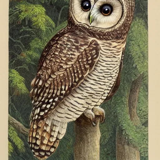 Image similar to owl, extremely detailed masterpiece, illustration, colorful, by audubon,