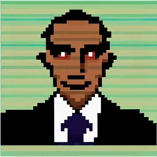 Prompt: pixel art of barack obama