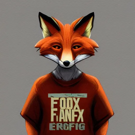 Prompt: A fox wearing a t-shirt and jeans, trending on FurAffinity, energetic, dynamic, digital art, highly detailed, FurAffinity, digital fantasy art