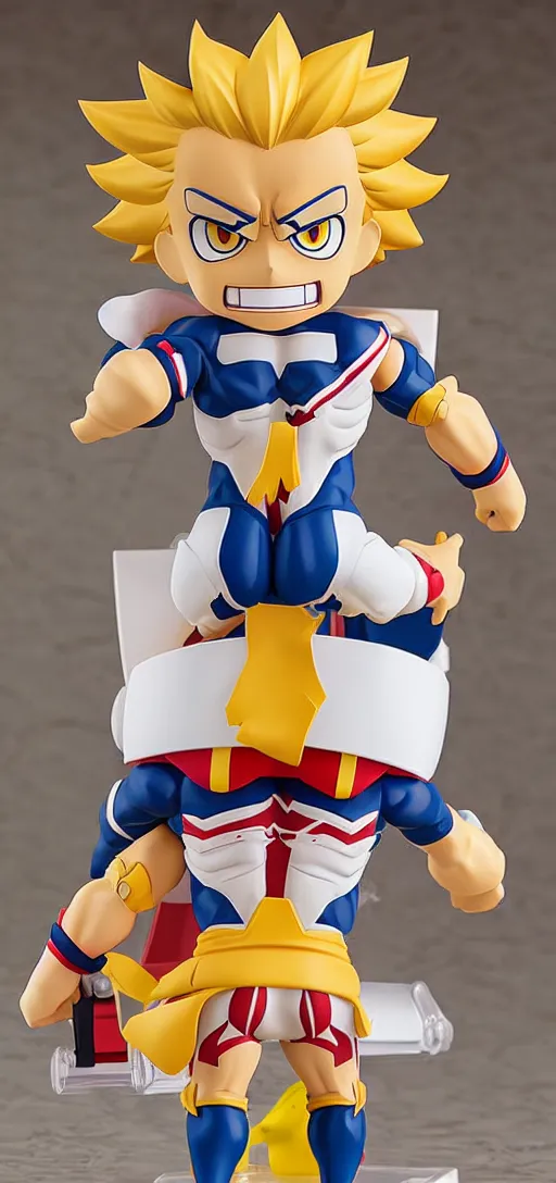 Prompt: (All might), An anime Nendoroid of (All might), figurine, detailed product photo