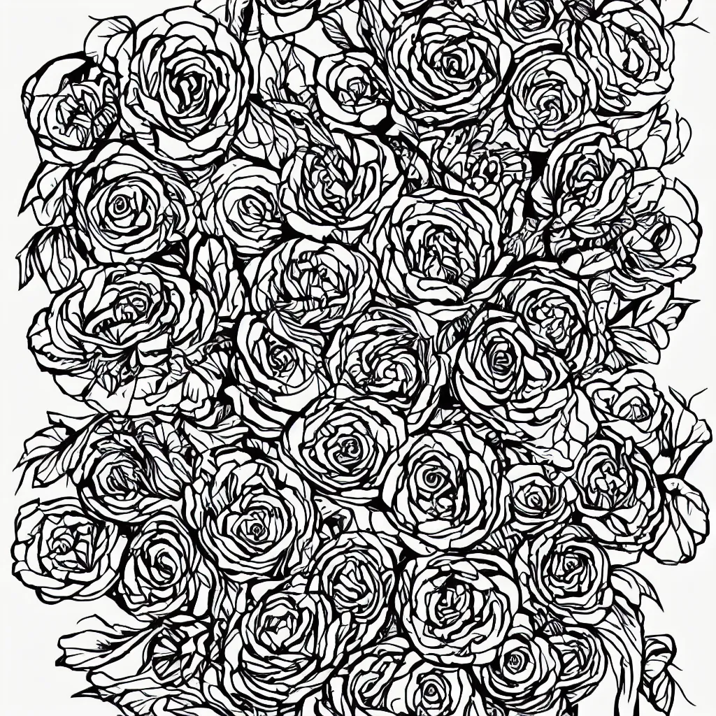 Image similar to tattoo design. line drawing. flowers. pretty