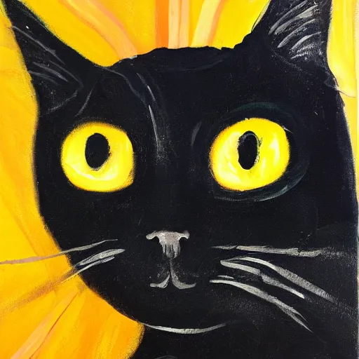 Prompt: abstract expressionism oil painting of a black cat