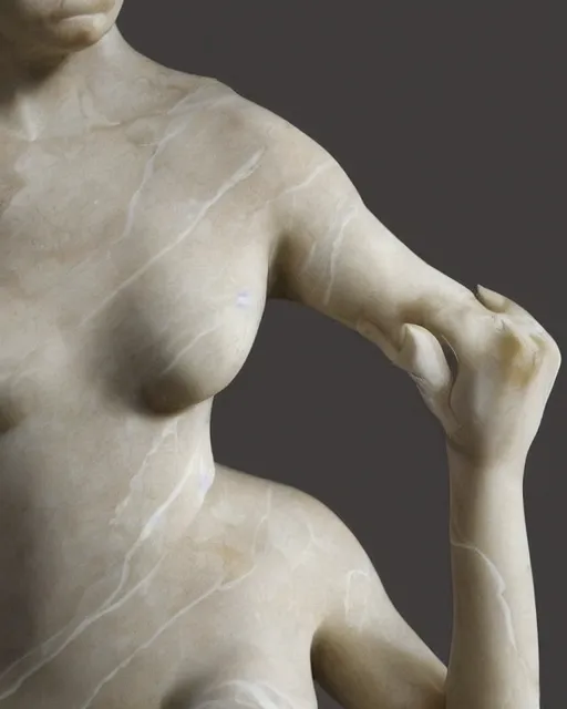 Image similar to beautiful marble sculpture of a woman's elegant hand, hyperreal