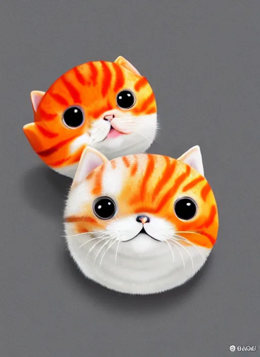 Image similar to clear photorealistic picture of adorable cats made out of sushi