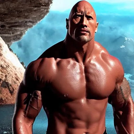 Image similar to Dwayne Johnson skinny 4K quality super realistic