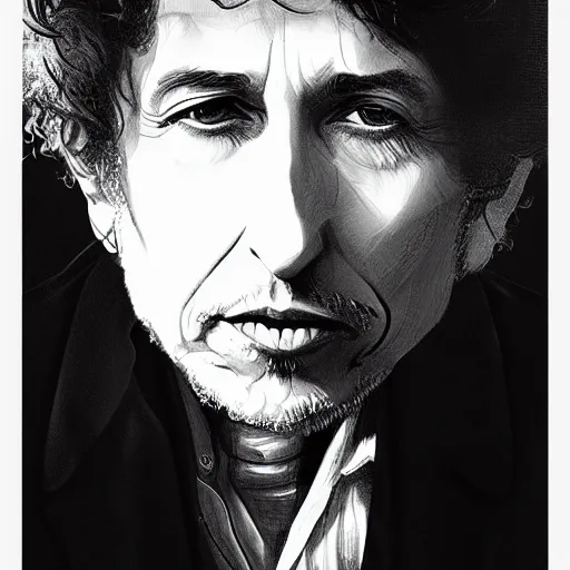 Image similar to concept art of bob dylan by jama jurabaev, portrait, greig fraser, roger deakins, cinematic shot, trending on artstation, high quality, brush stroke