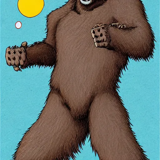 Image similar to Sasquatch, Hiroaki Tsutsumi style