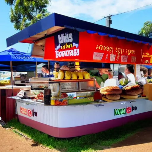 Prompt: kangaroo burger stand