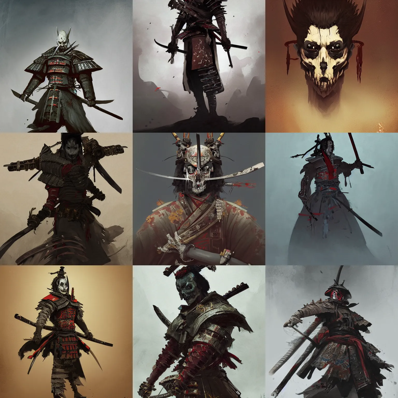 Prompt: A beautiful detailed digital painting of an undead samurai influenced by the artists Darek Zabrocki, Francisco José de Goya y Lucientes, David Benzal, Jason Scheier, Greg Rutkowski, Anton Raphael Mengstrending on Artstation