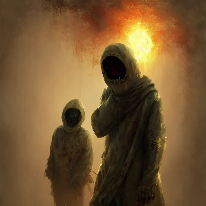 Image similar to 4k SCP-096 Shy Guy , art by greg rutkowski, art by craig mullins, art by thomas kincade, art by Yoshitaka Amano