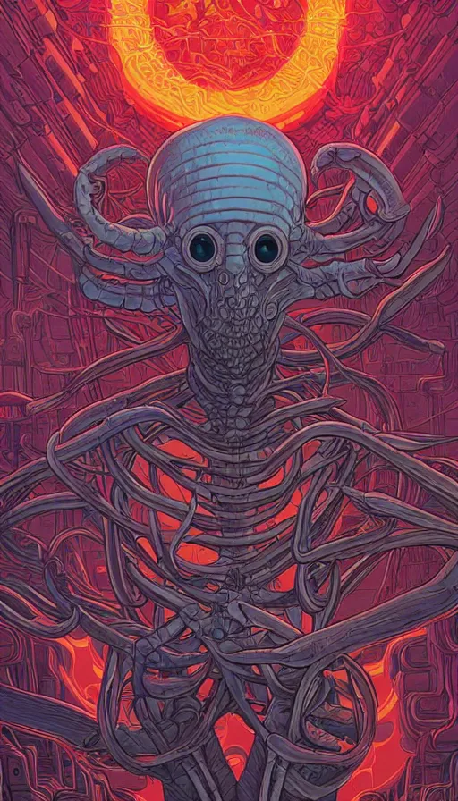 Image similar to The mindflayer, italian futurism, Dan Mumford, Josan Gonzalez