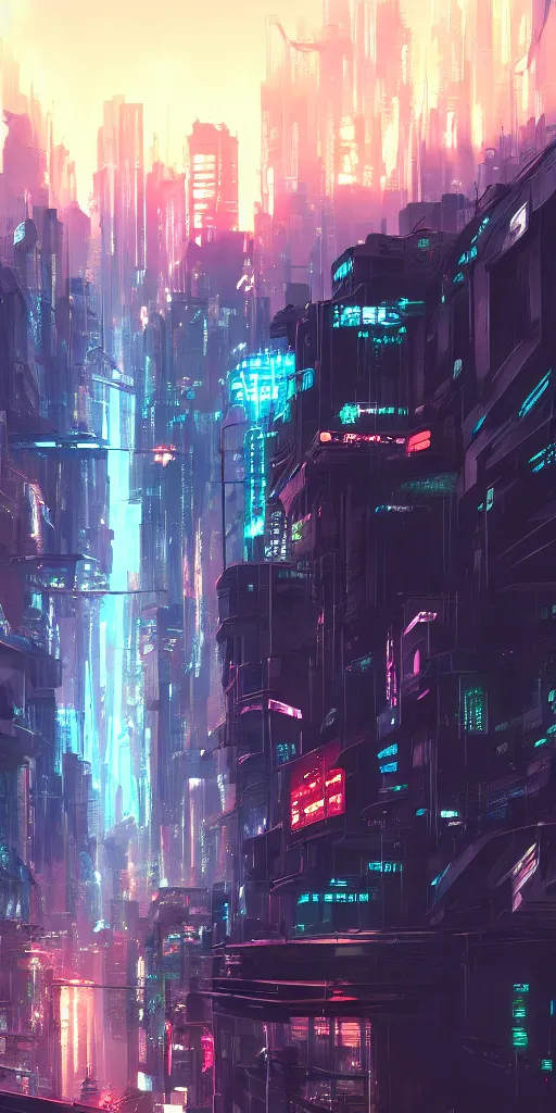 Image similar to a cyberpunk landscape by makoto shinkai, highly detailed digital art, trending on artstation