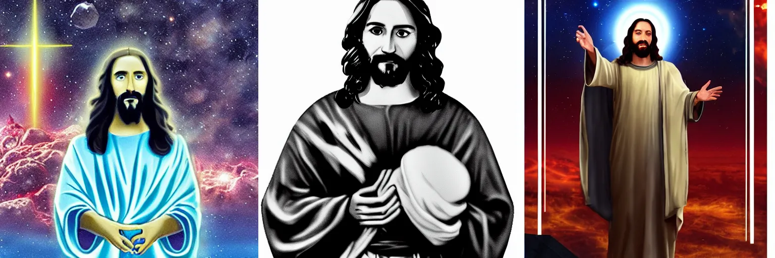 Prompt: picture of jesus the space commander 4k