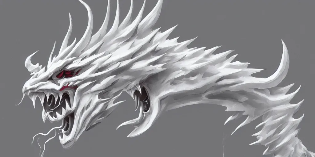 Image similar to a white chinese dragon, 4 k, matte paint, sharp detail, artstation