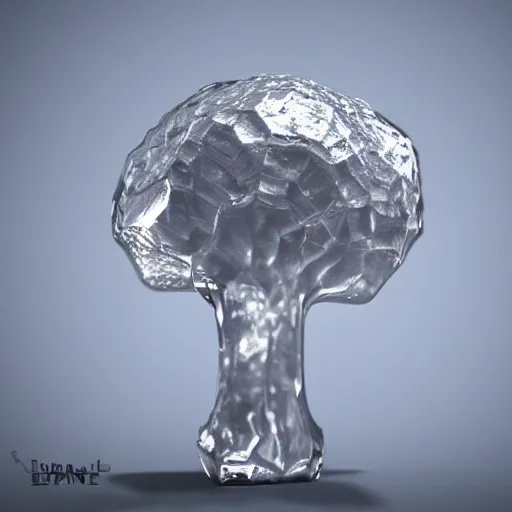 Image similar to a crystal mushroom sharp, jagged, reflective, high detail, unreal engine