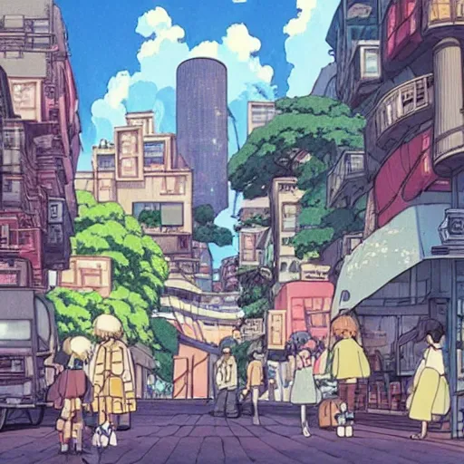 Image similar to “a city lost to time by studio Ghibli”