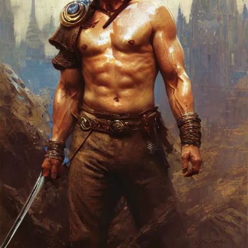 Prompt: daniel craig as a d & d style fighter, highly detailed painting by gaston bussiere, craig mullins, j. c. leyendecker, 8 k