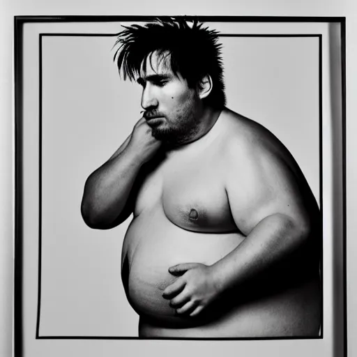 Prompt: a portrait of obese lionel messi by nobuyoshi araki