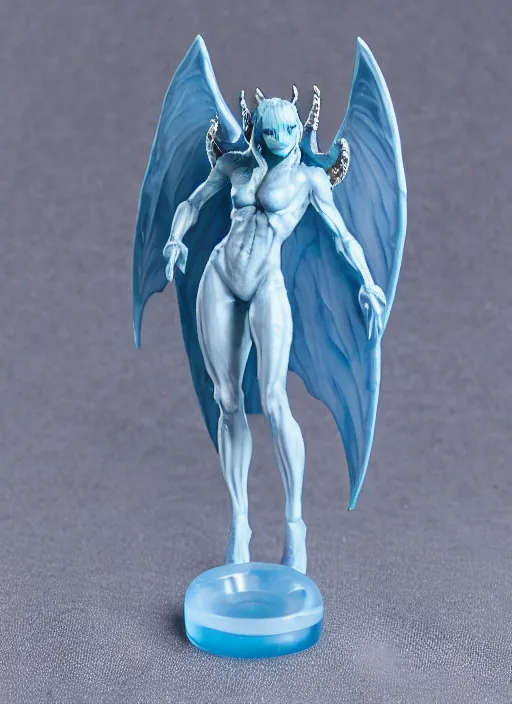 Prompt: 80mm resin detailed miniature of a Demon, crystal body, light blue skin, Product Introduction Photos, 4K, Full body