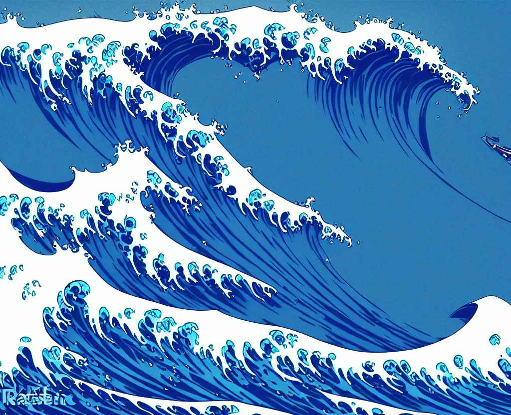 Image similar to banzai pipeline barrel ; ultra - realistic 3 d depth shading ; third reef pipeline by katsushika hokusai