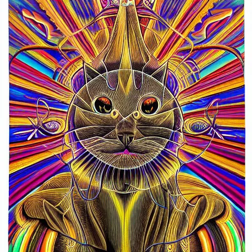 Image similar to Alex Grey Cat, Godself, Net of Being