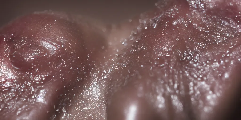 Image similar to sweaty wet skin, macro, highly detailed, dramatic lighting