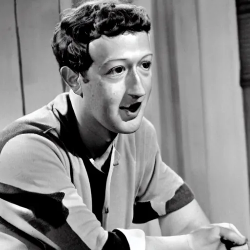 Prompt: mark zuckerberg in i love lucy ( 1 9 5 1 )