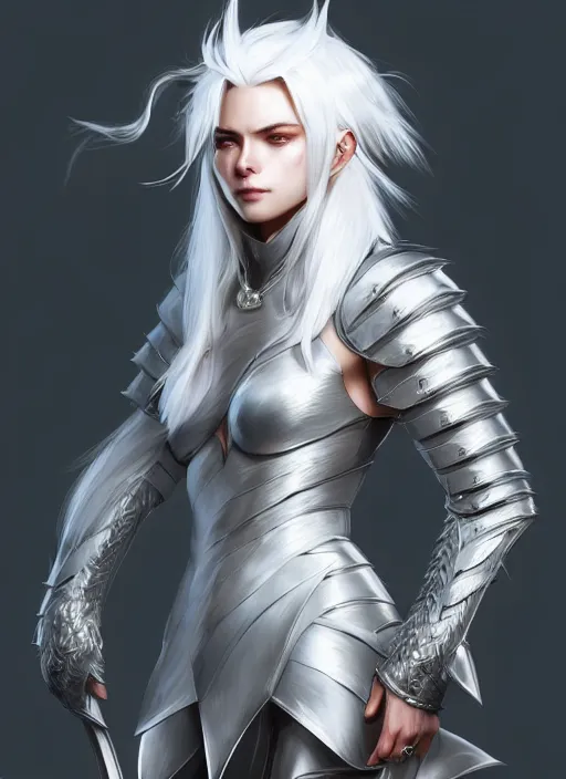 Prompt: fur - lined armor!!! beautiful and elegant white haired female!! gorgeous ayes!! character concept art, sharp focus, octane render! unreal engine 5! highly rendered!! trending on artstation!! detailed linework!! illustration by artgerm, wlop and ross tran