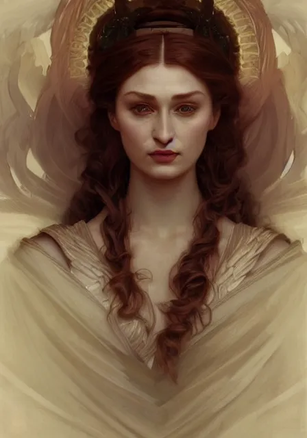 Image similar to portrait of sansa demon, intricate, elegant, highly detailed, digital painting, artstation, concept art, smooth, sharp focus, illustration, art by artgerm and greg rutkowski and alphonse mucha and william - adolphe bouguereau