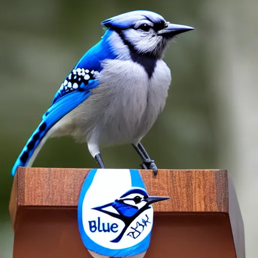 Image similar to bluejay giving a speech