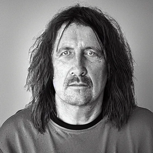 Image similar to mullet mugshot, digital grain