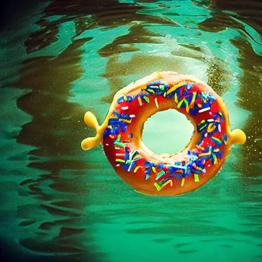 Image similar to donut under water sea , sunk deep water view , under water pictures