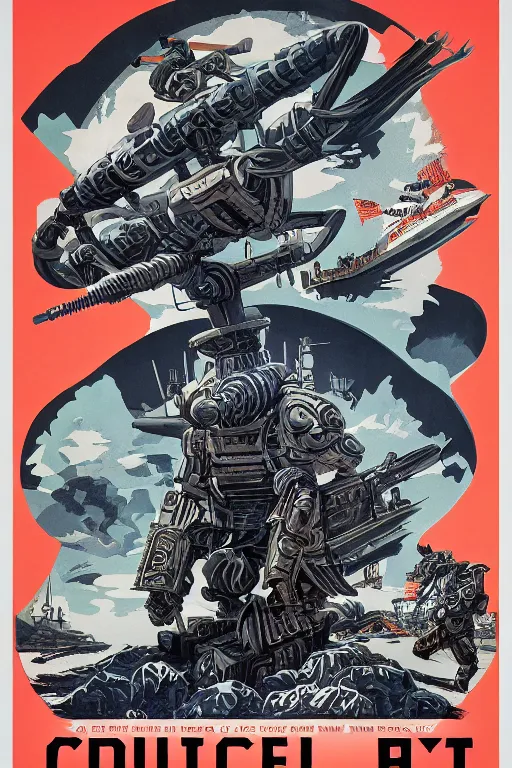 Prompt: a propaganda poster designed to convince people to enlist in the war against cthulu, futuristic, intricate, detailed, trending on artstation