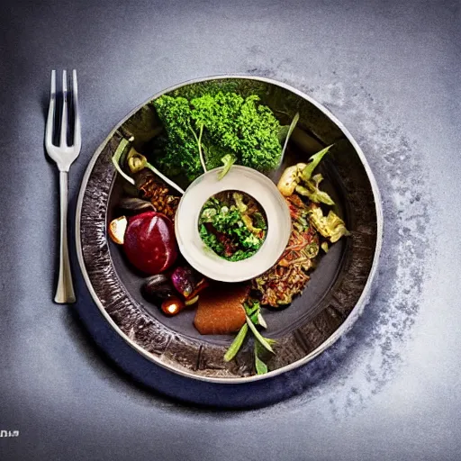 Image similar to gourmet food made from car parts, award winning food photography