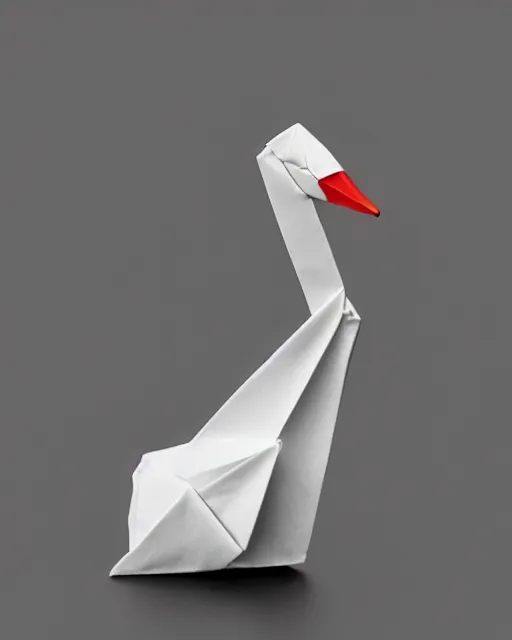 Image similar to an origami swan by akira yoshizawa, realistic, very detailed, complex, intricate, studio lighting, low polygon, illustration, bokeh, sigma 5 0 mm f 1. 4