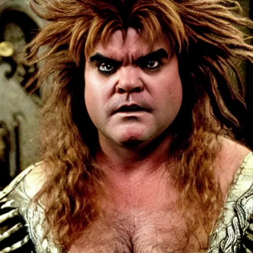 Image similar to jack black as jareth, labyrinth movie, highly detailed