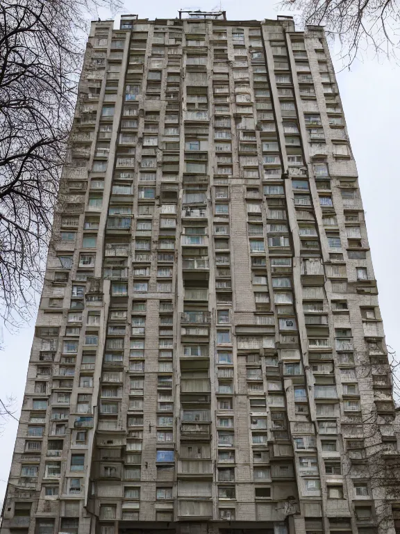 Image similar to soviet apartment building, photo, full shot