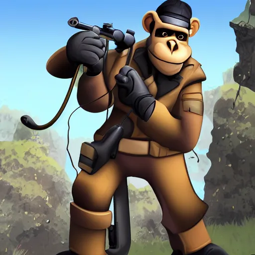 Prompt: tf 2 sniper if he was a monkey