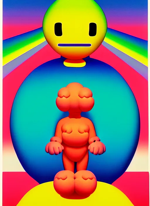 Image similar to puffy person by shusei nagaoka, kaws, david rudnick, airbrush on canvas, pastell colours, cell shaded, 8 k