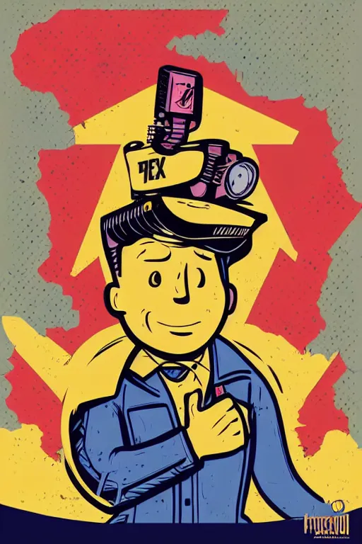 Image similar to fallout 7 6 retro futurist illustration art by butcher billy, sticker, colorful, illustration, highly detailed, simple, smooth and clean vector curves, no jagged lines, vector art, smooth andy warhol style