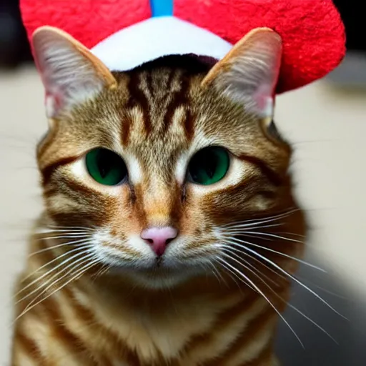 Image similar to ginger tabby cat wearing a silly hat