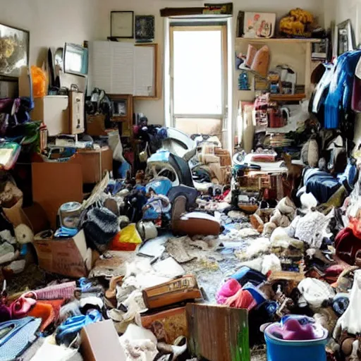 Image similar to room filled with stuff by hoarder