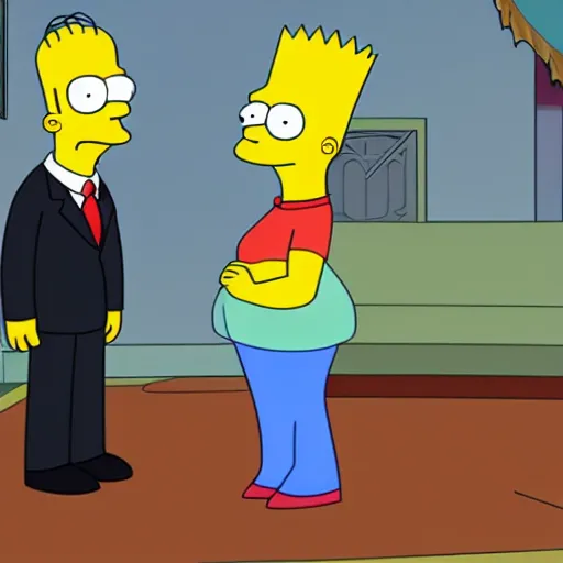 Image similar to melanchon is spanking macron, in a episode from the simpson