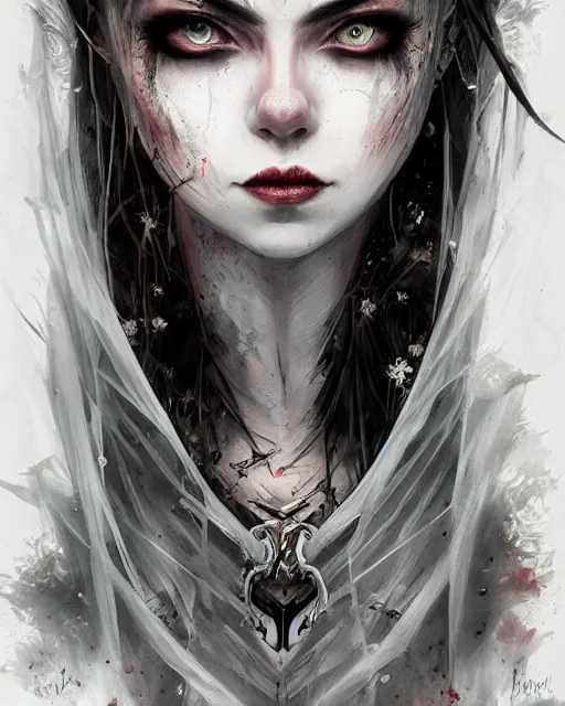 Prompt: vampire bride, hyper realistic face, beautiful eyes, fantasy art, in the style of greg rutkowski, intricate, hyper detailed, smooth