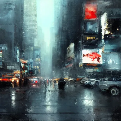 Prompt: a new york cityscape painting by jeremy mann, dripping oil paint, high resolution, 4 k