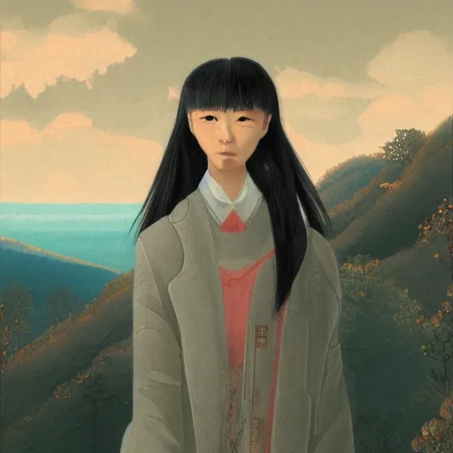 Prompt: a portrait of a character in a scenic environment by Shunji Dodo